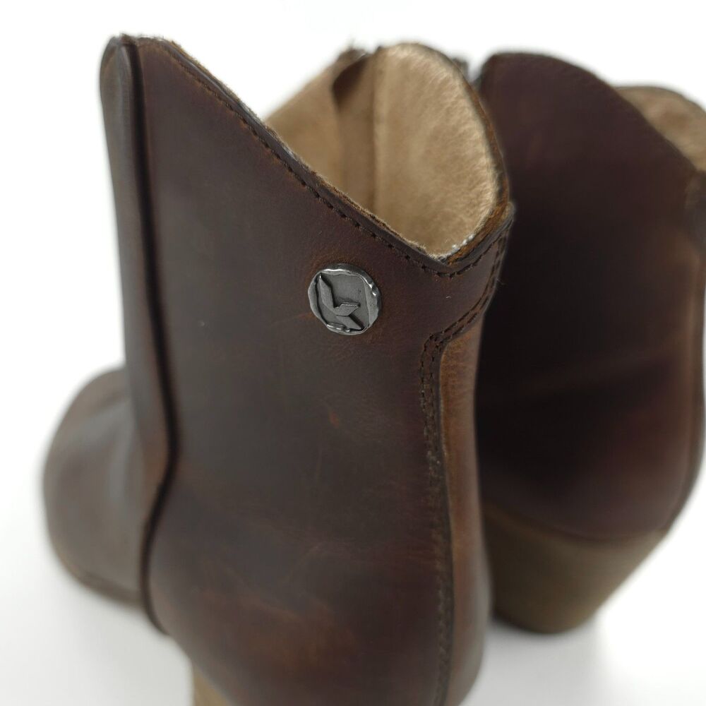 UGG Koolaburra Notela Ankle Bootie Leather Block Heel Elevated Western Boho 8 - Picture 5 of 11
